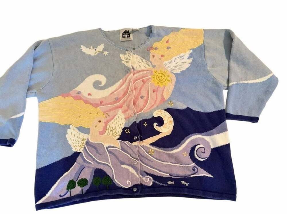 Storybook Knits 3X Fairy Angel Celestial Cardigan Sweater Ramie Cotton Whimsical
